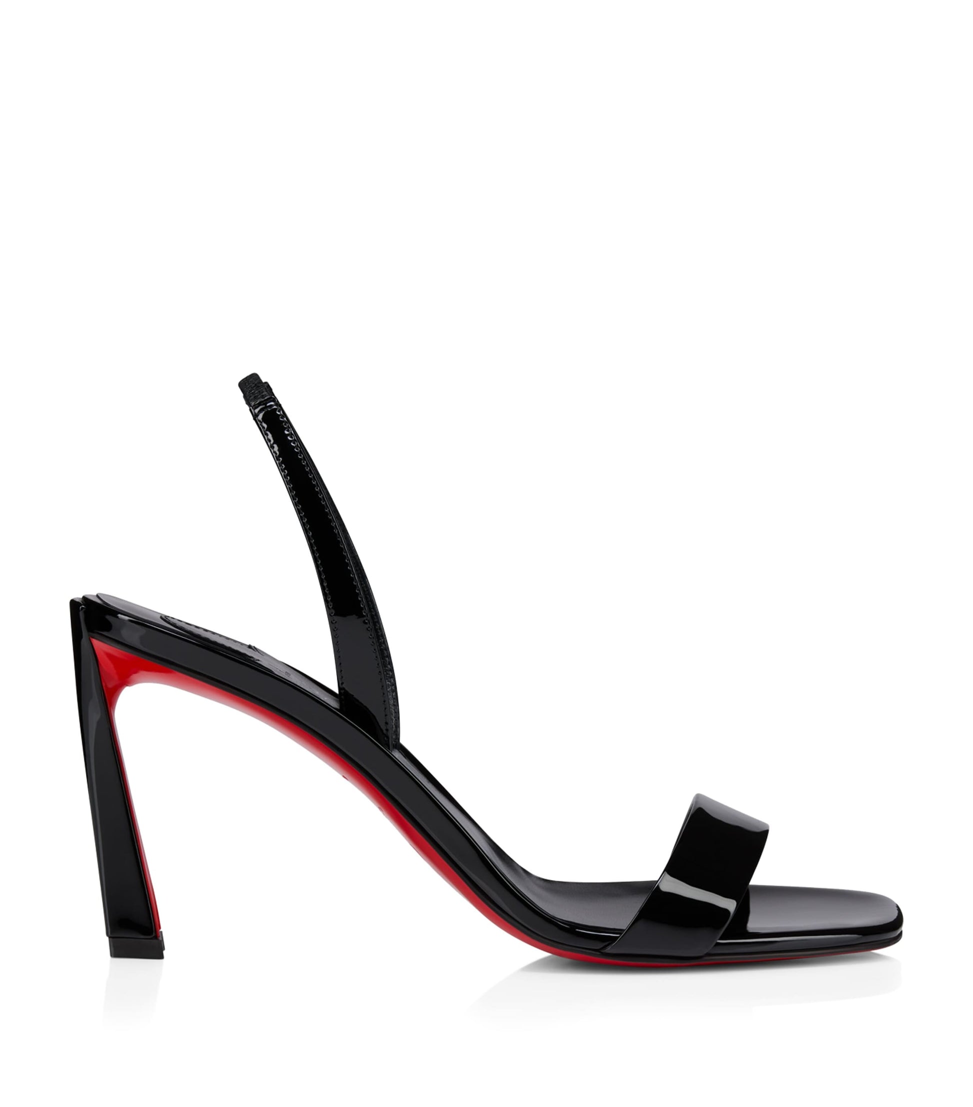 Christian Louboutin Black Condora Patent Leather Slingback Sandals 85