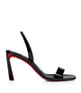 Christian Louboutin Black Condora Patent Leather Slingback Sandals 85