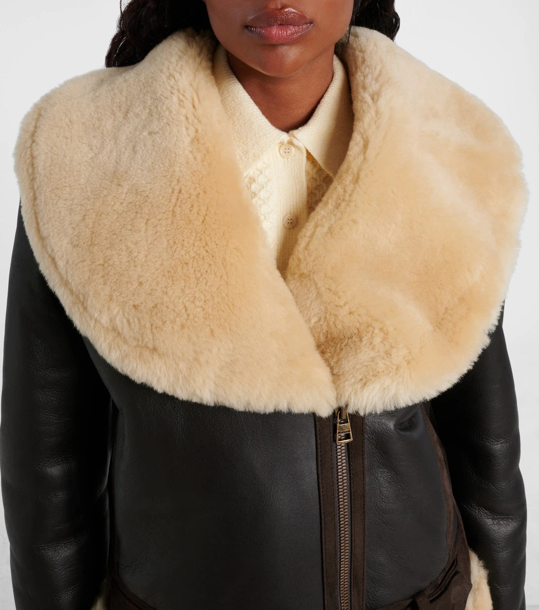 JW Anderson - Shearling-trimmed leather jacket