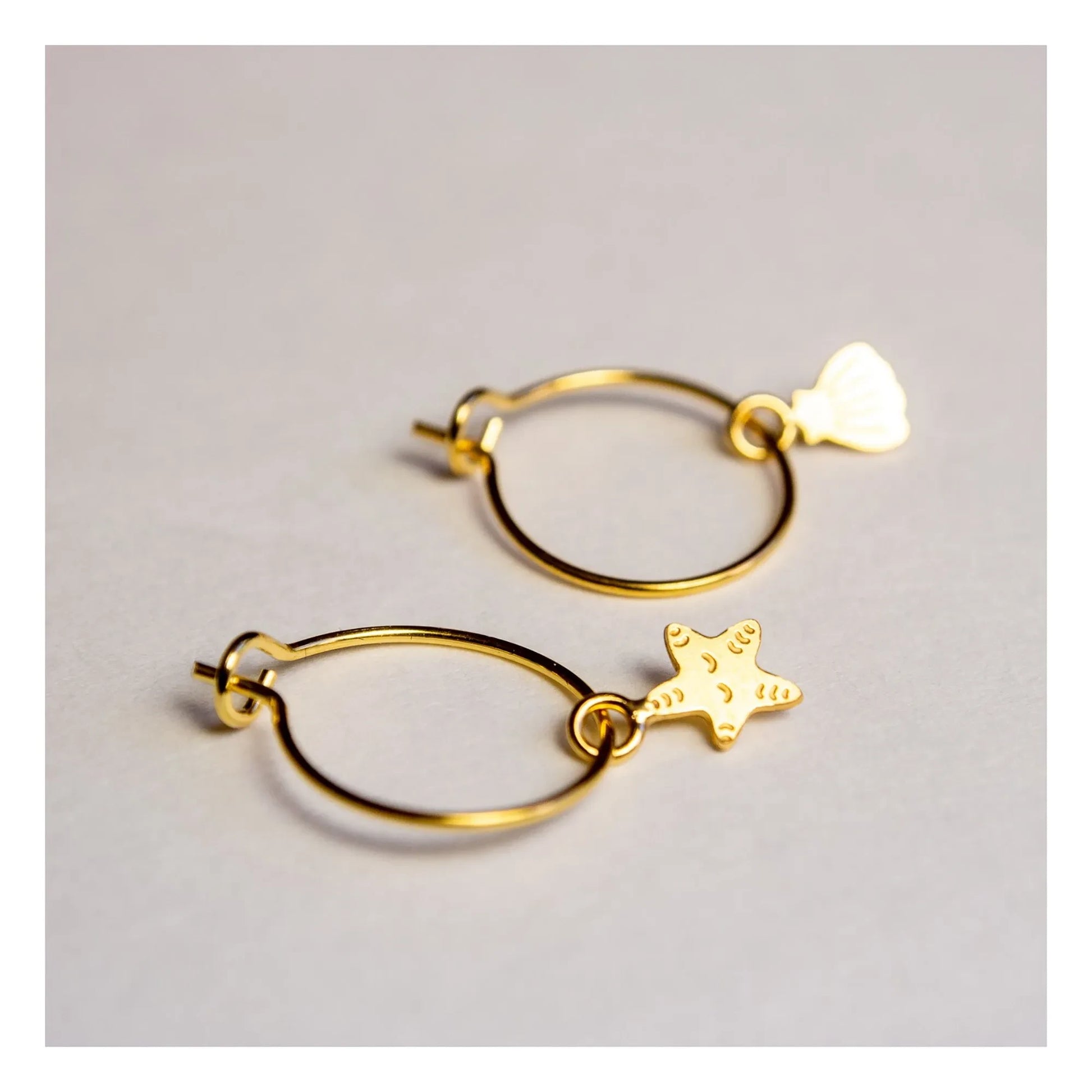 Adorabili - Asymmetrical Creoles Shell | Gold