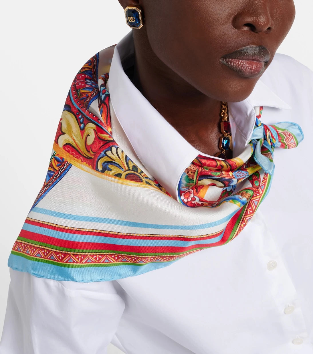 Dolce&Gabbana - Carretto silk twill scarf