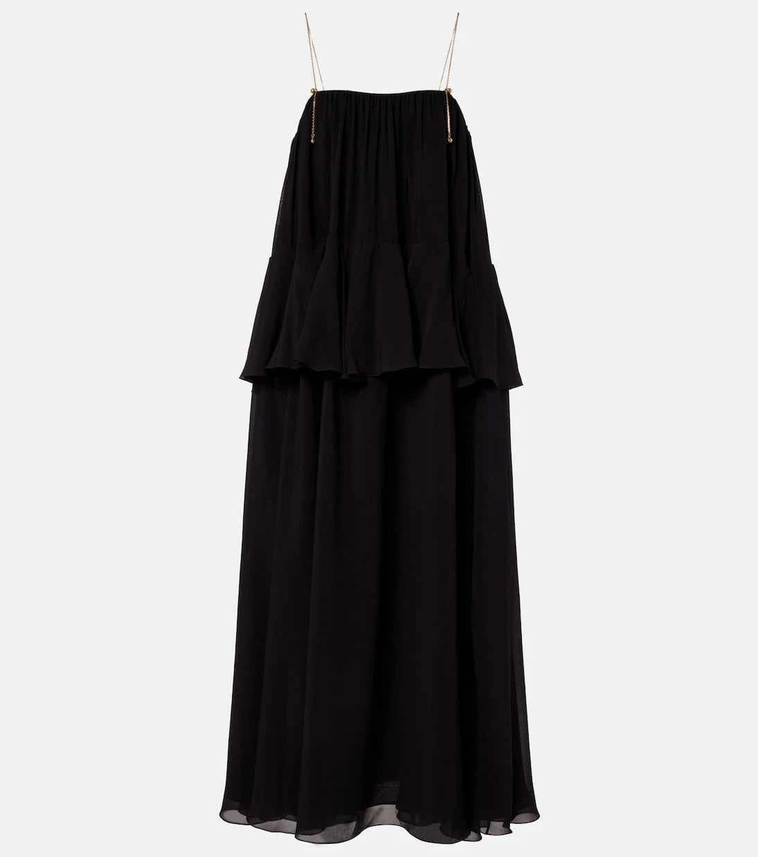 Chloé - Embellished open-back silk georgette maxi dress