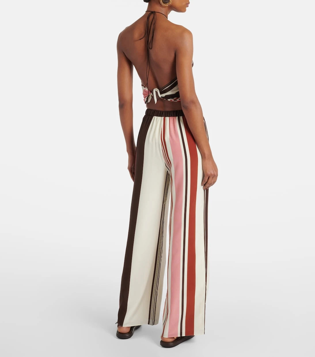 SIR - Thistle striped open-back silk satin top