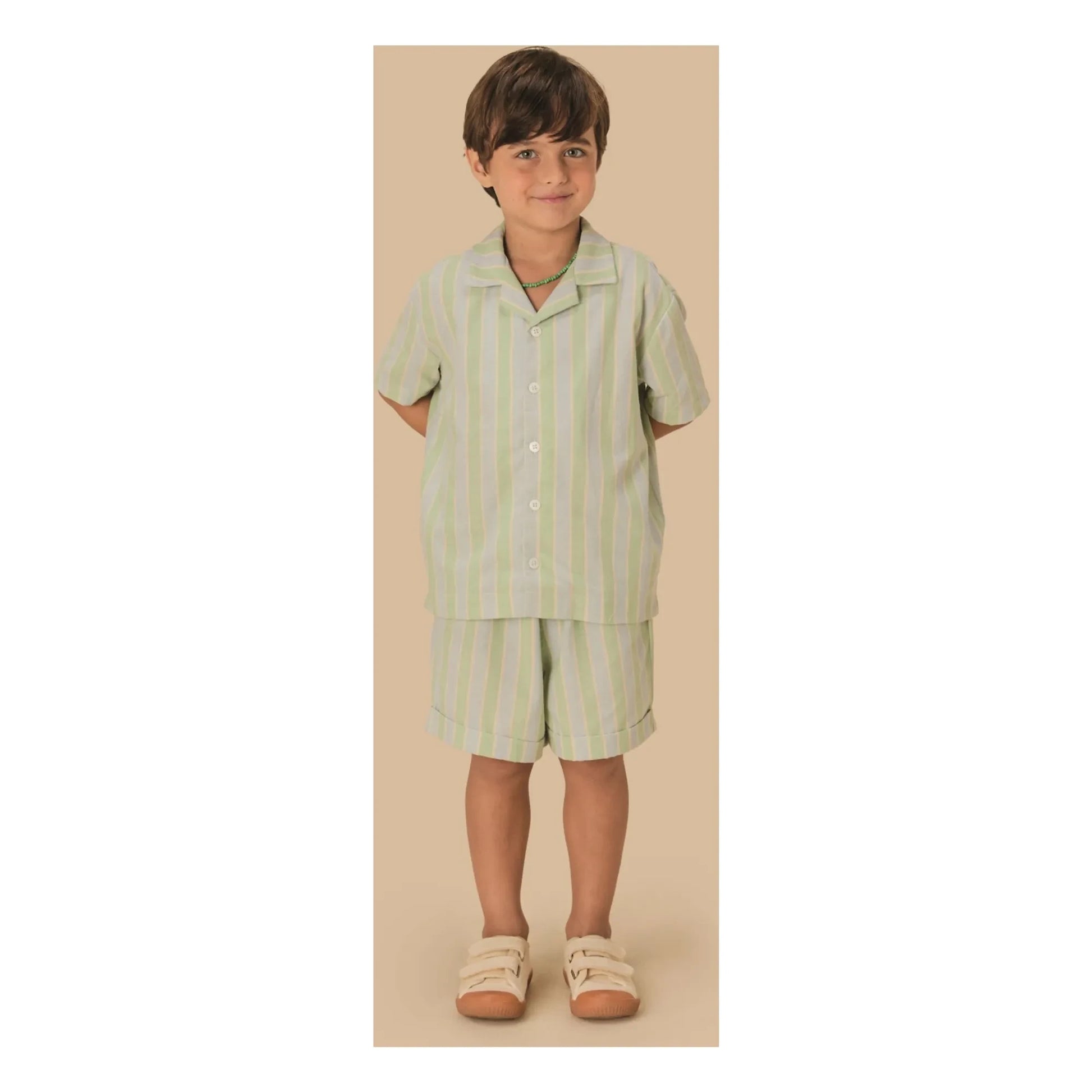 Fabula - Striped Bermuda Shorts | Pale green