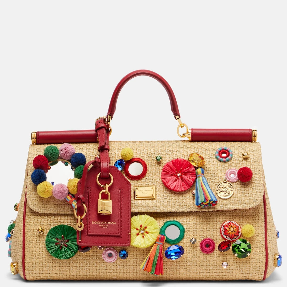Dolce&Gabbana - Sicily Medium embellished top-handle bag