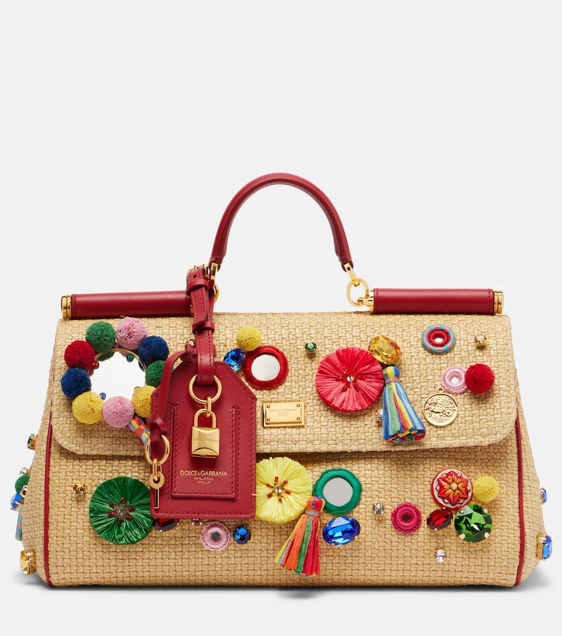 Dolce&Gabbana - Sicily Medium embellished top-handle bag
