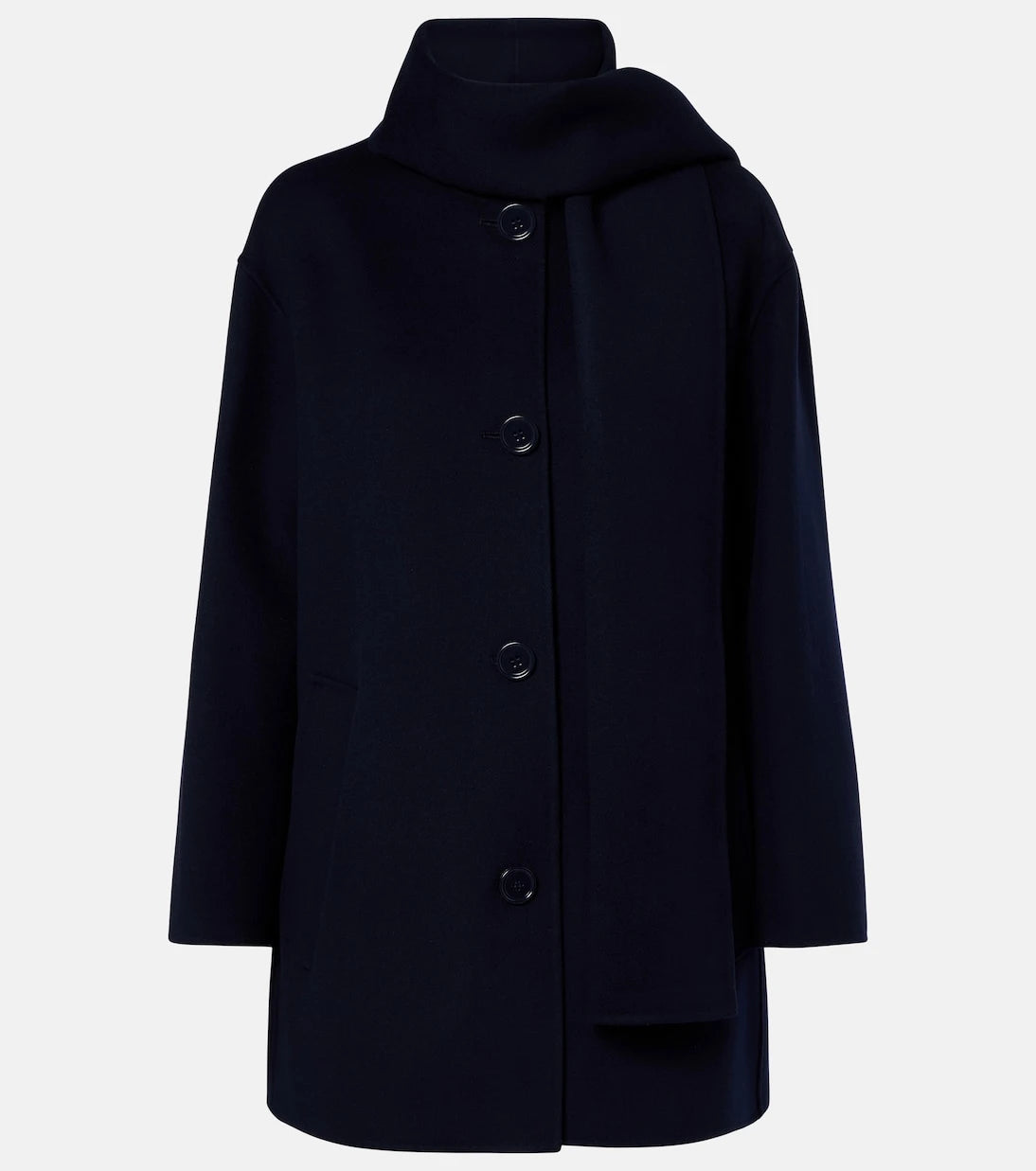 'S Max Mara - Scarf-detail virgin wool coat