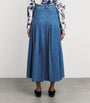 Weekend Max Mara Blue Pleated Denim Skirt