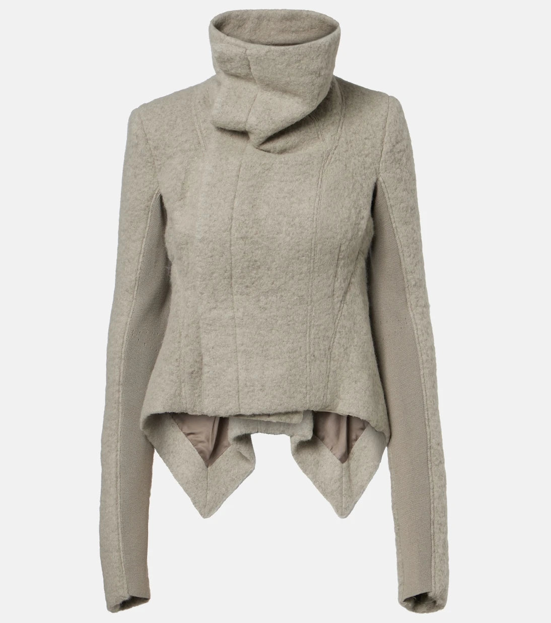 Rick Owens - Asymmetric alpaca and wool-blend jacket