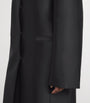 Toteme Black Silk Collarless Midi Coat