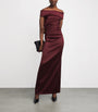 Max Mara Red Stretch-Satin Maxi Dress