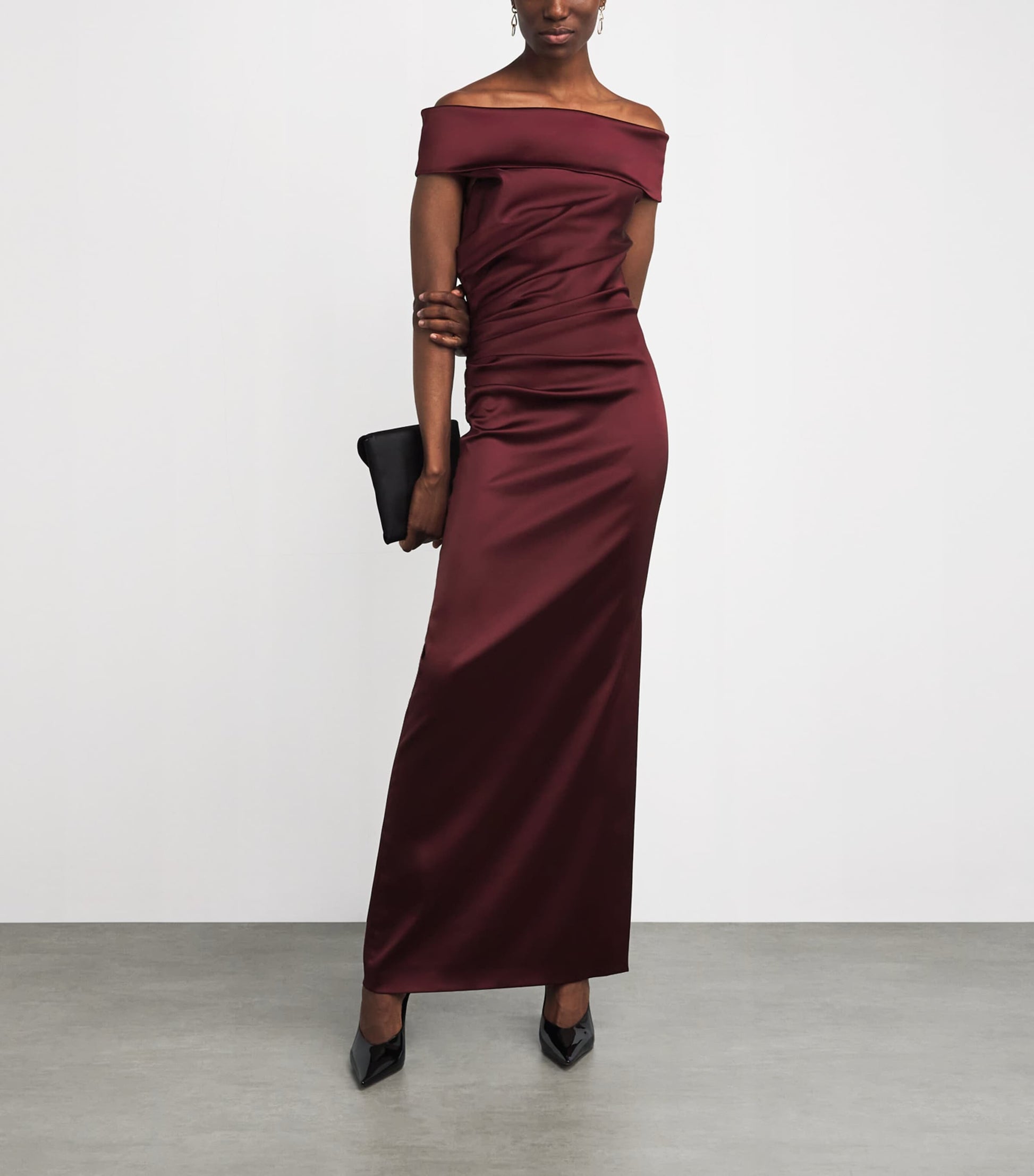 Max Mara Red Stretch-Satin Maxi Dress