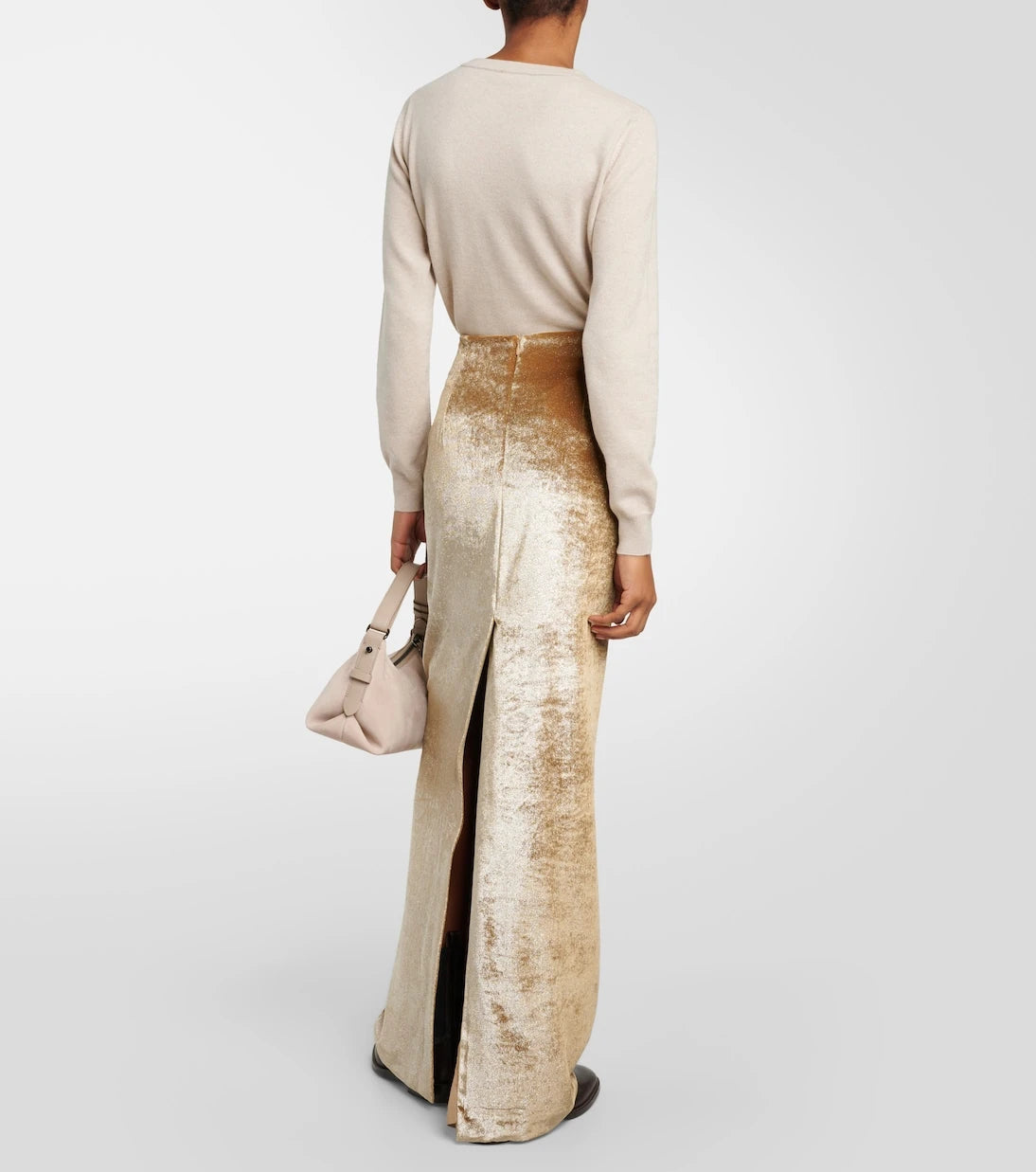 Brunello Cucinelli - High-rise velvet maxi skirt