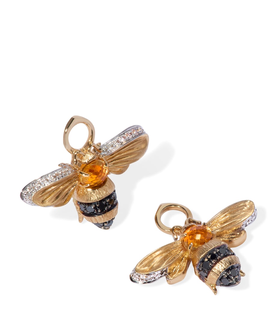 Yellow Gold, Diamond and Citrine Mythology Bee Earring Drops