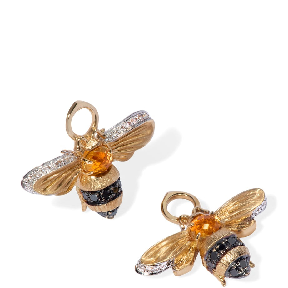 Yellow Gold, Diamond and Citrine Mythology Bee Earring Drops