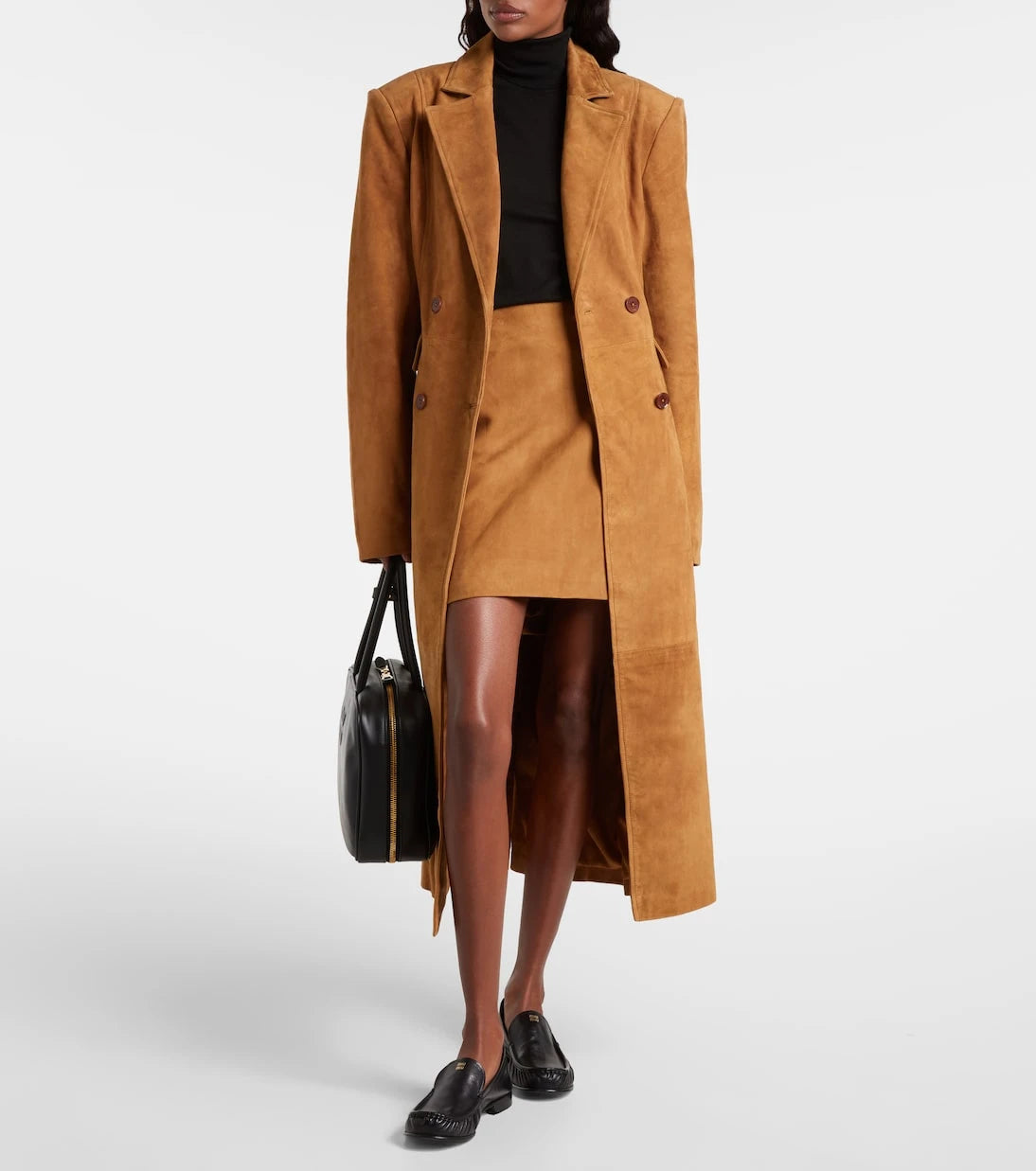 Rotate - Double-breasted suede coat