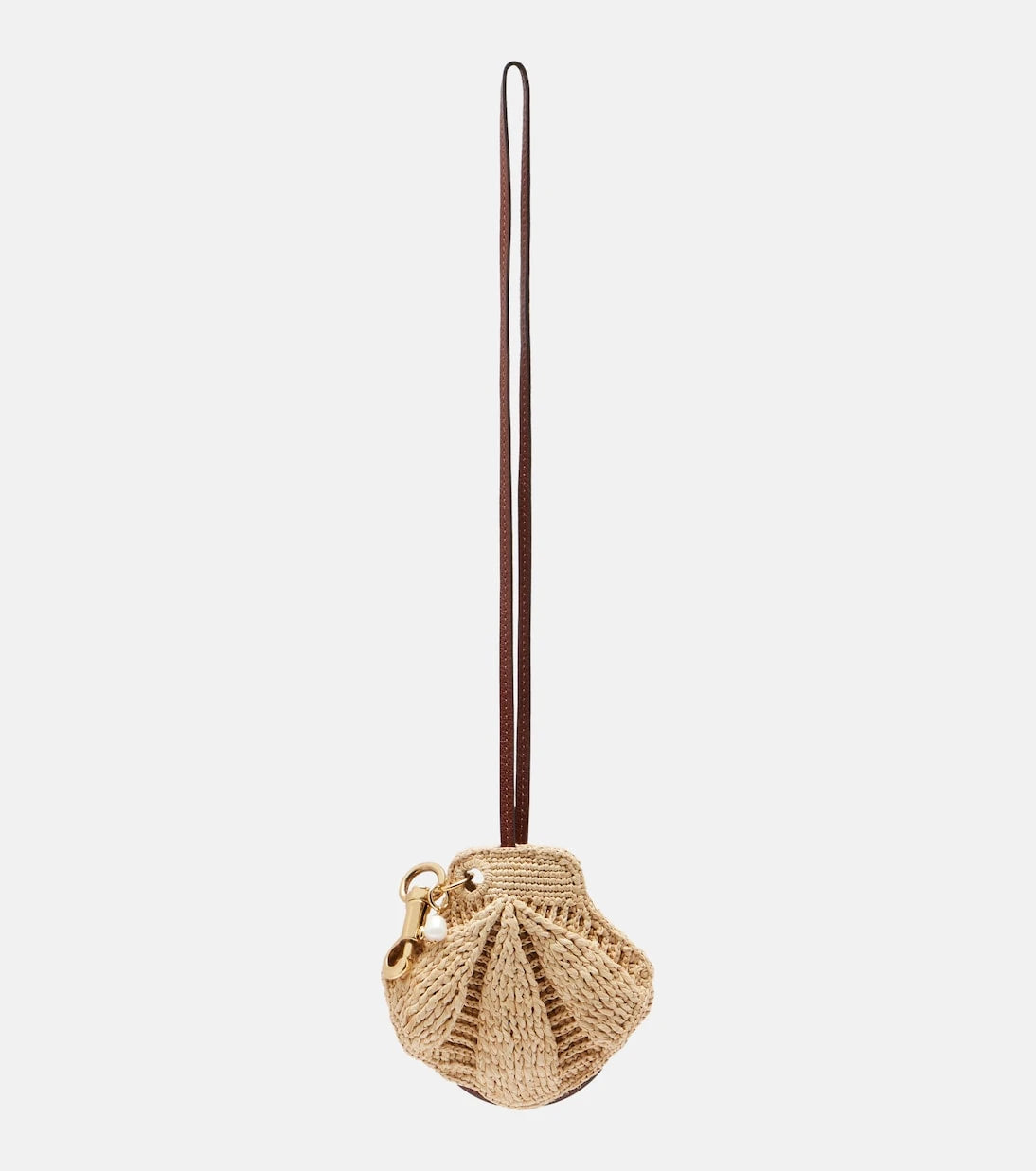 Chloé - Shell embellished raffia bag charm