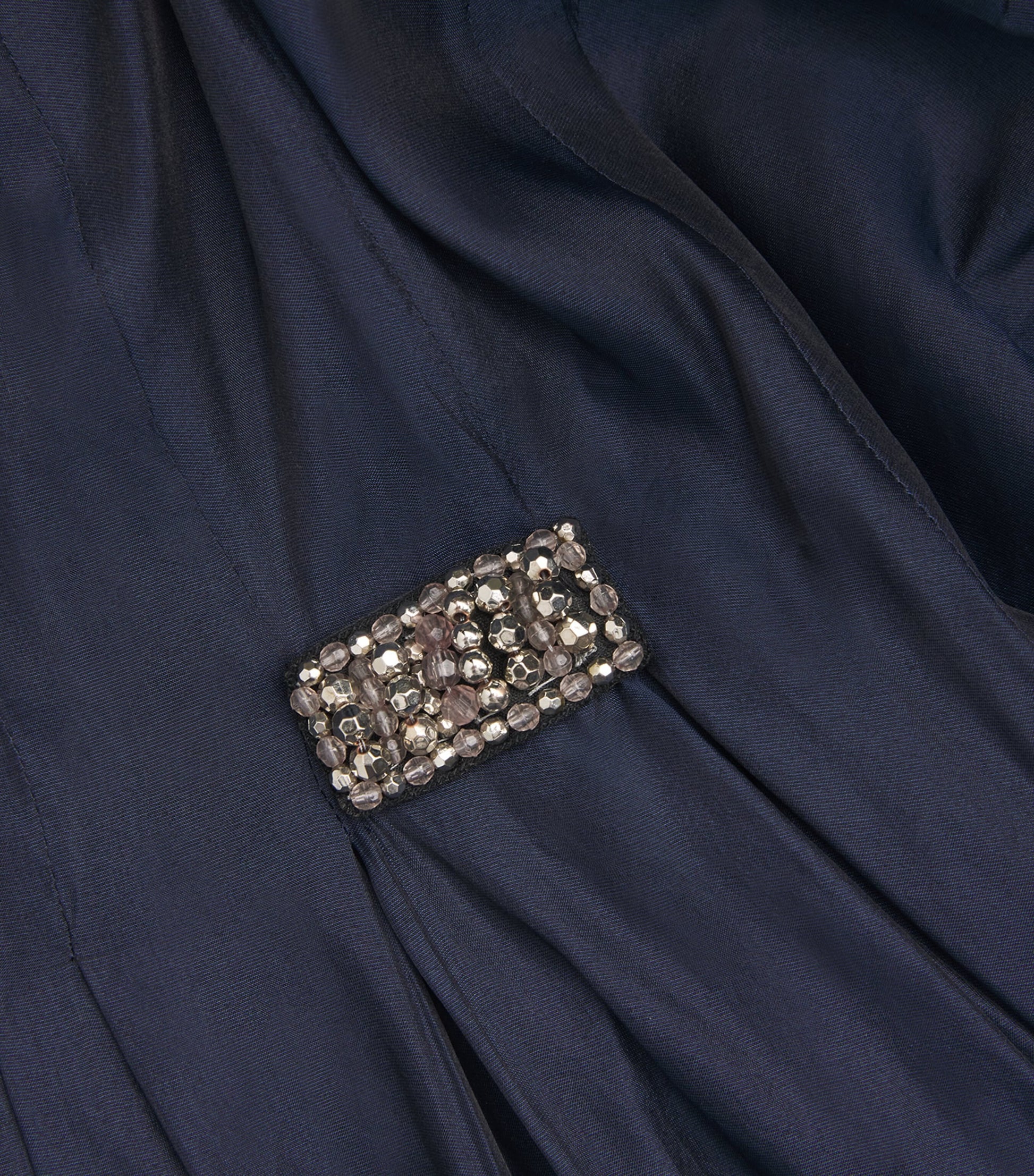 Max Mara Blue Silk Pleated Midi Dress