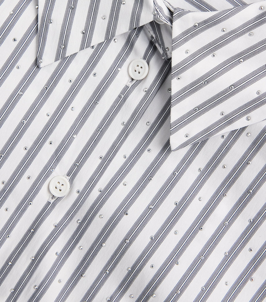 Maje Stripe Shirt-Skirt Hybrid Mini Dress