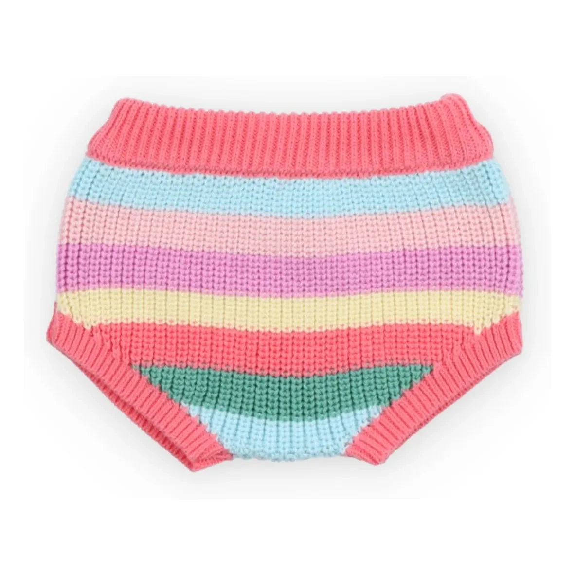 the new society - Canela Striped Organic Cotton Knit Bloomer | Pink