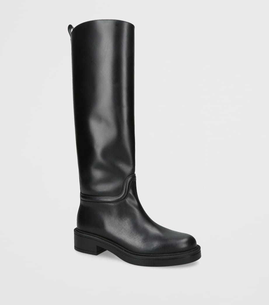 Stuart Weitzman Black Leather Celia Riding Boots