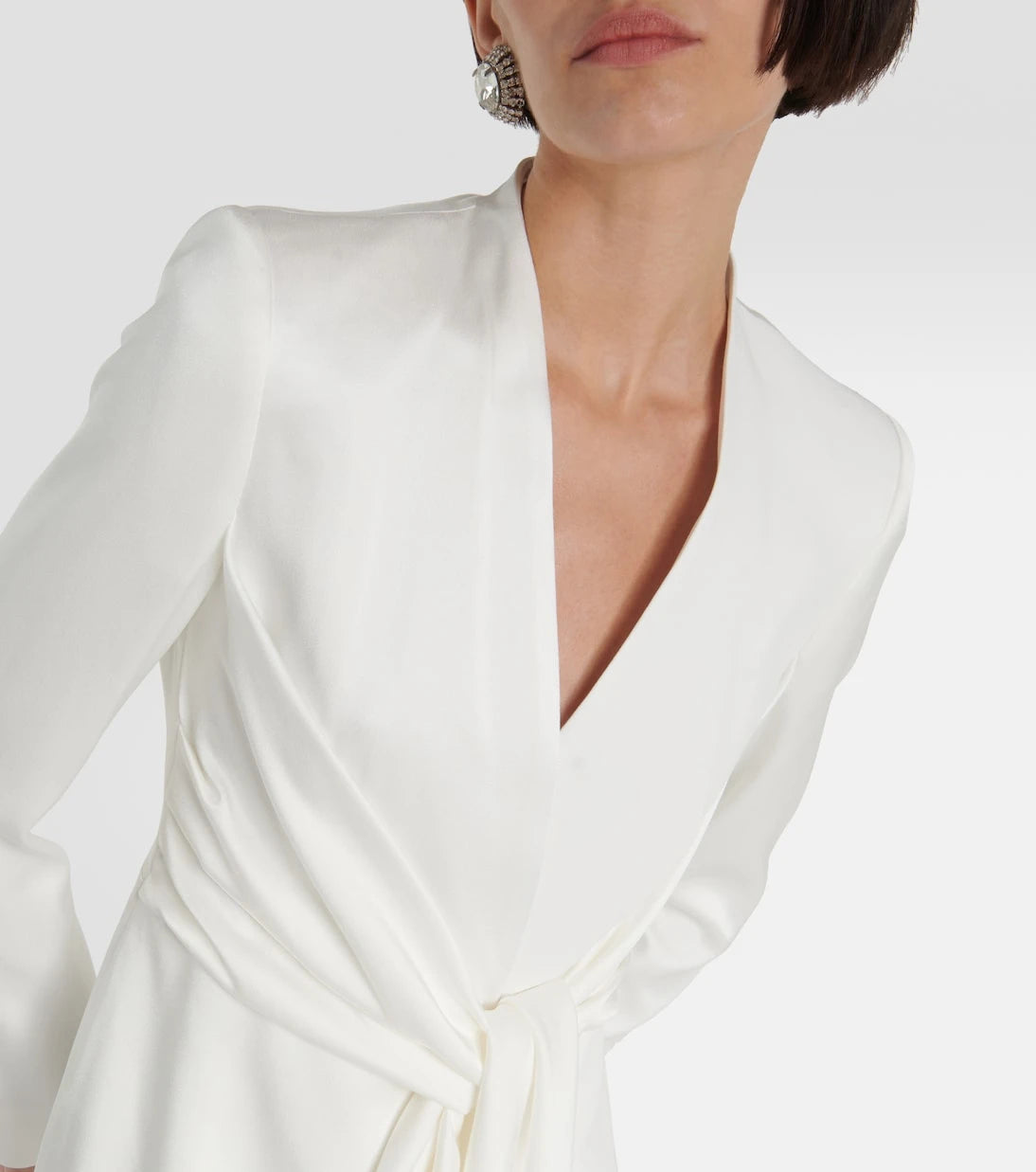 Max Mara - Bridal Maura satin wrap dress