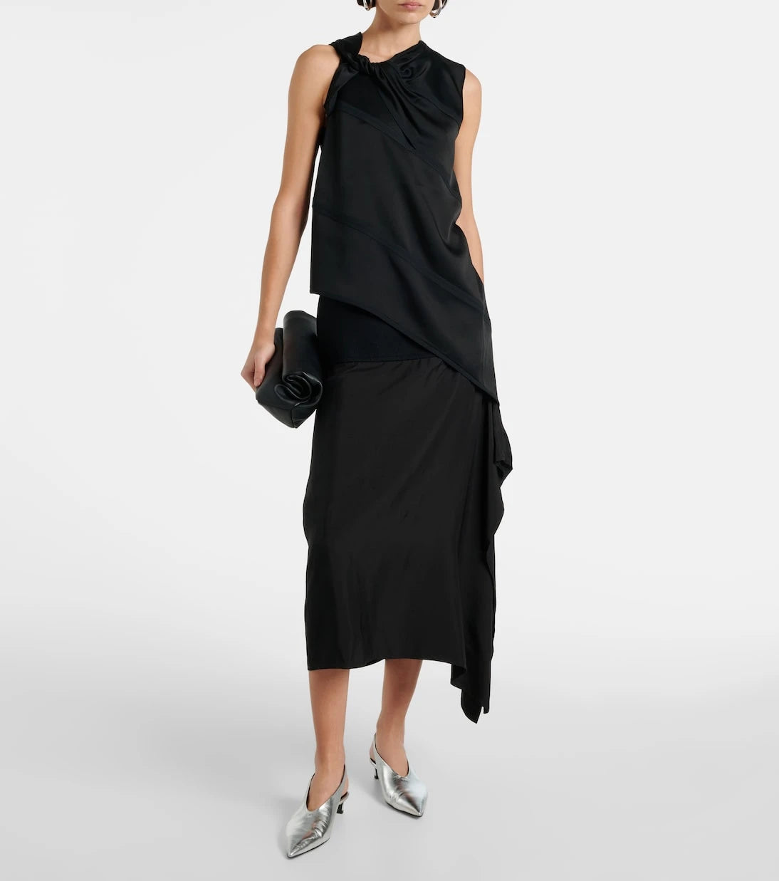 Jil Sander - Asymmetric satin top