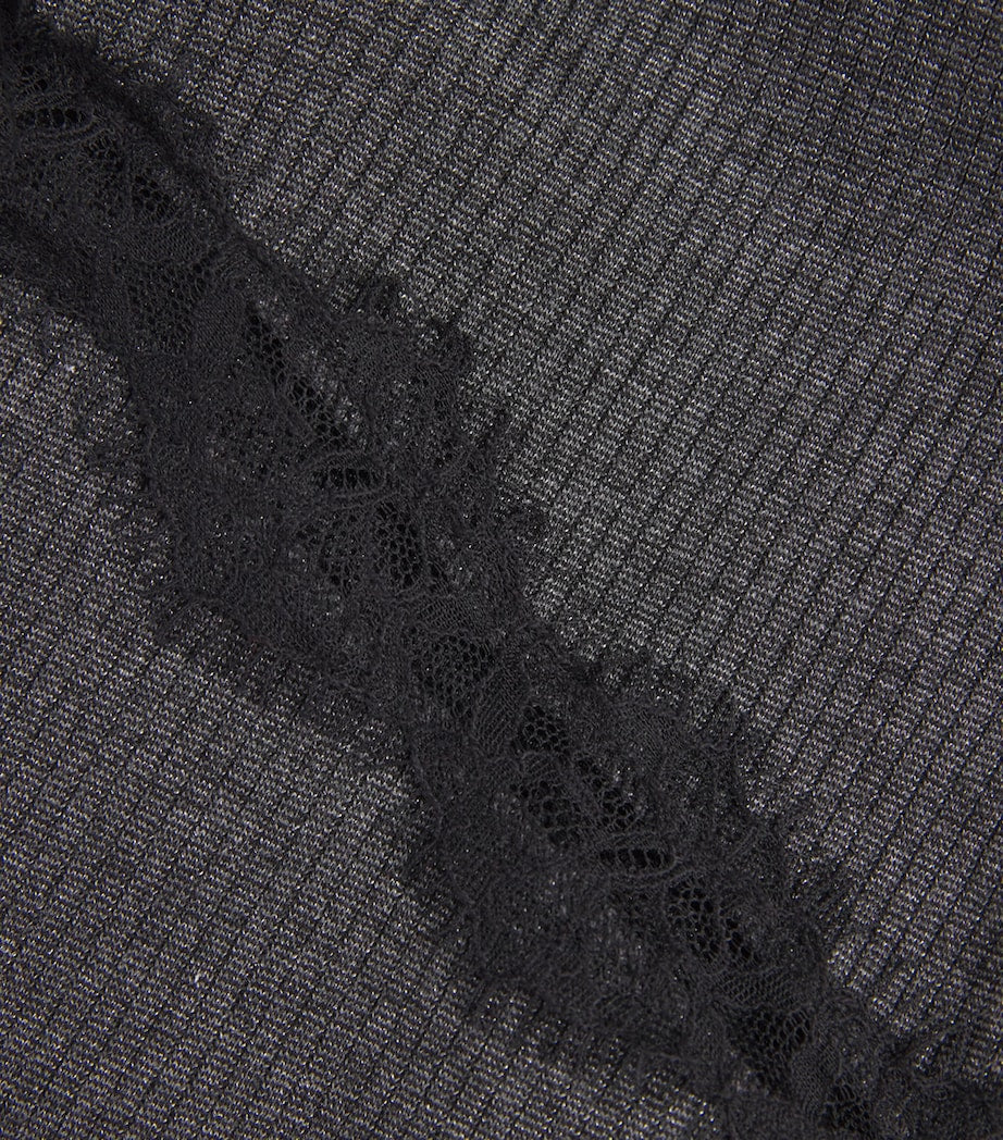 Claudie Pierlot Black Lace Open-Back Top