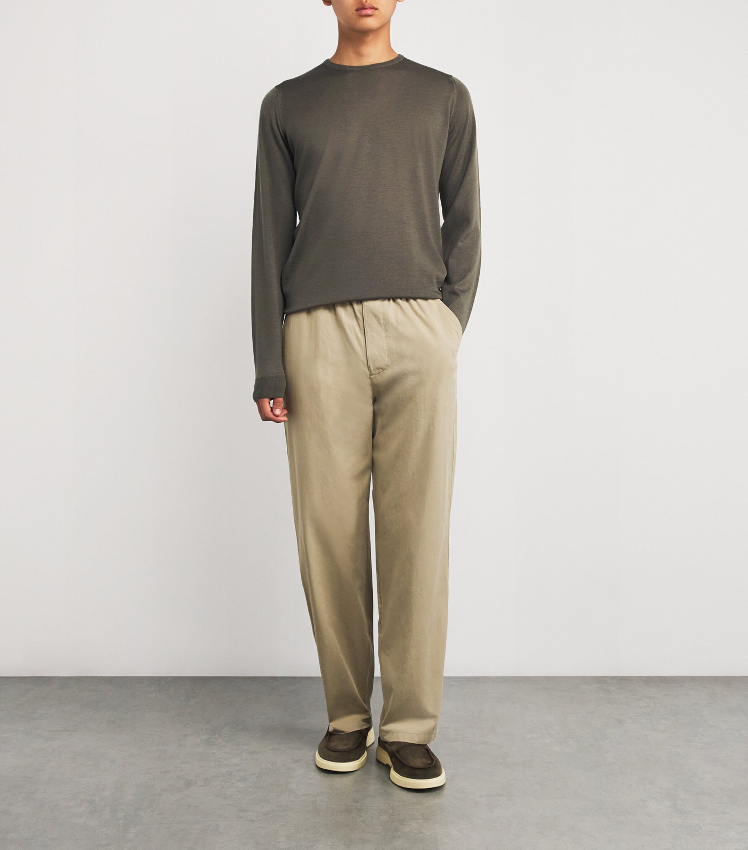 John Smedley Green Extra Fine Merino Wool Sweater