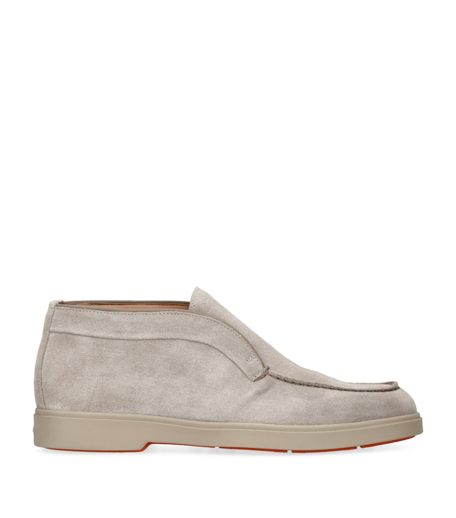 Santoni Grey Suede Andvari Ankle Boots