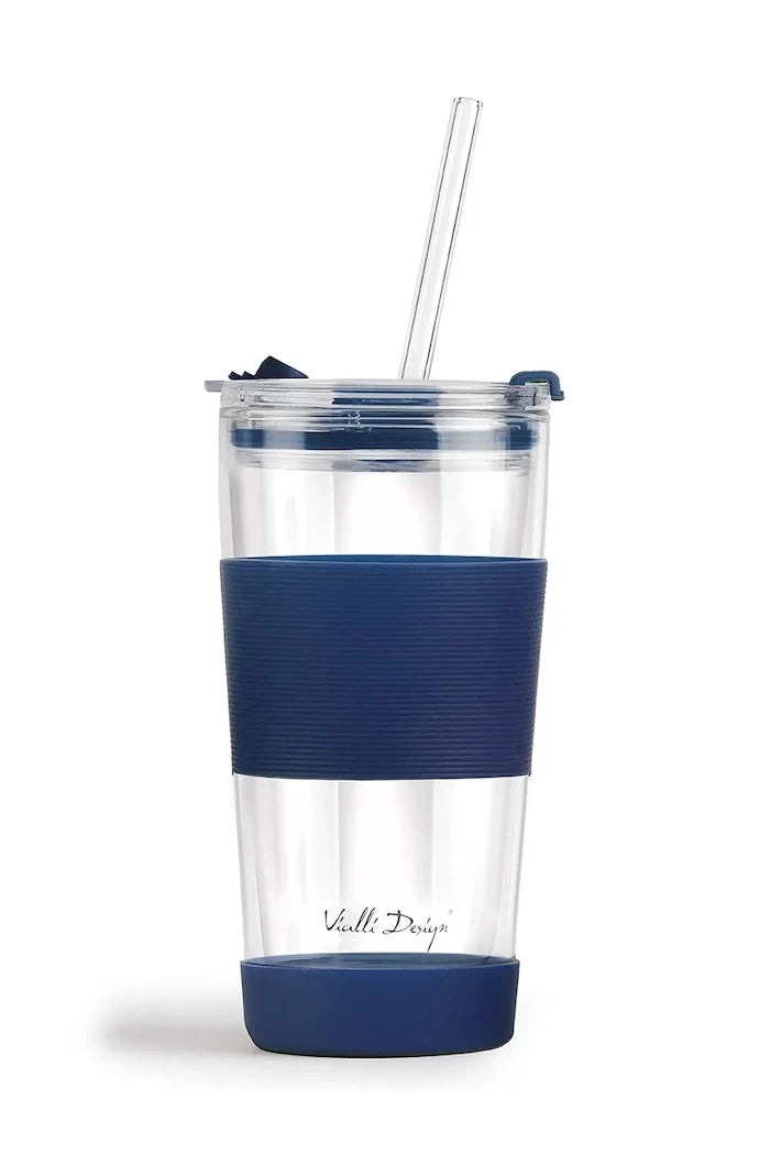 Термочаша със сламка Vialli Design Fuori 600 ml
