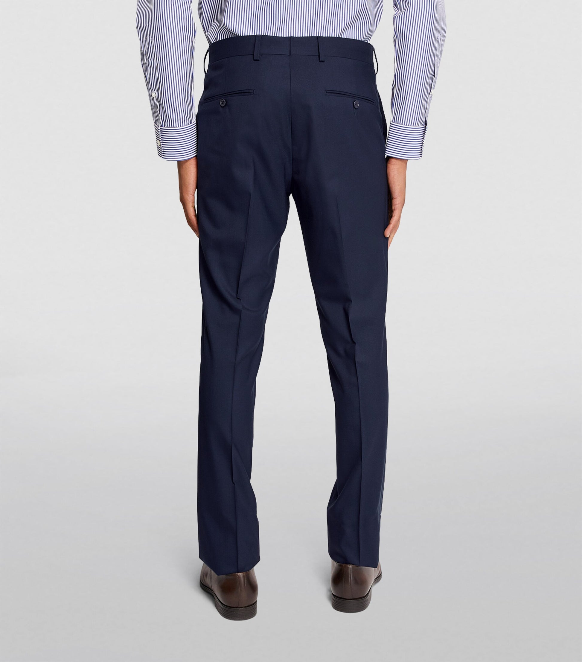 Wool Serge Straight Trousers