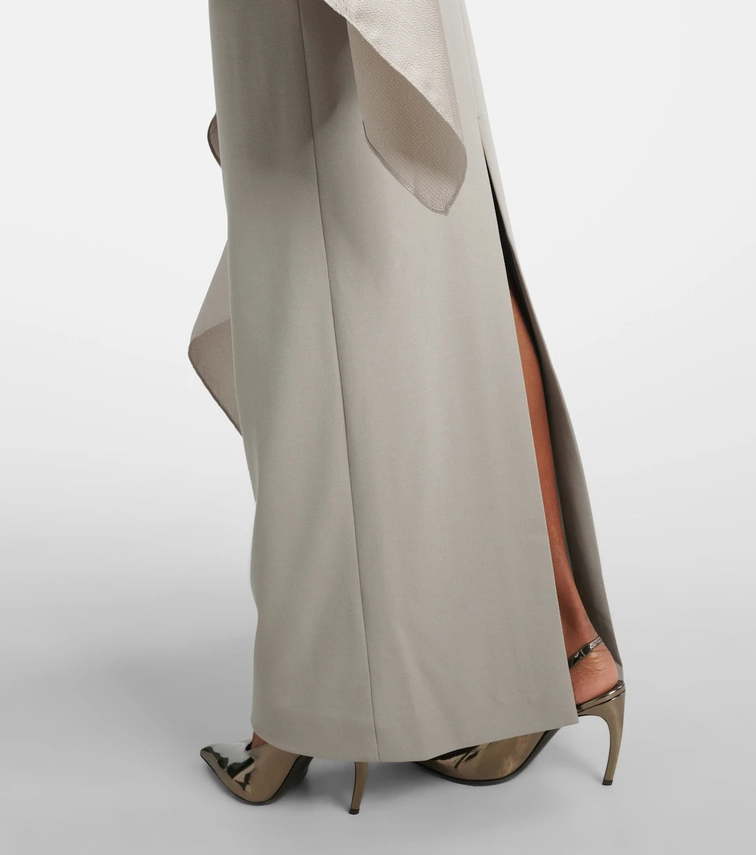 Solace London - Rosalia draped satin-trimmed gown