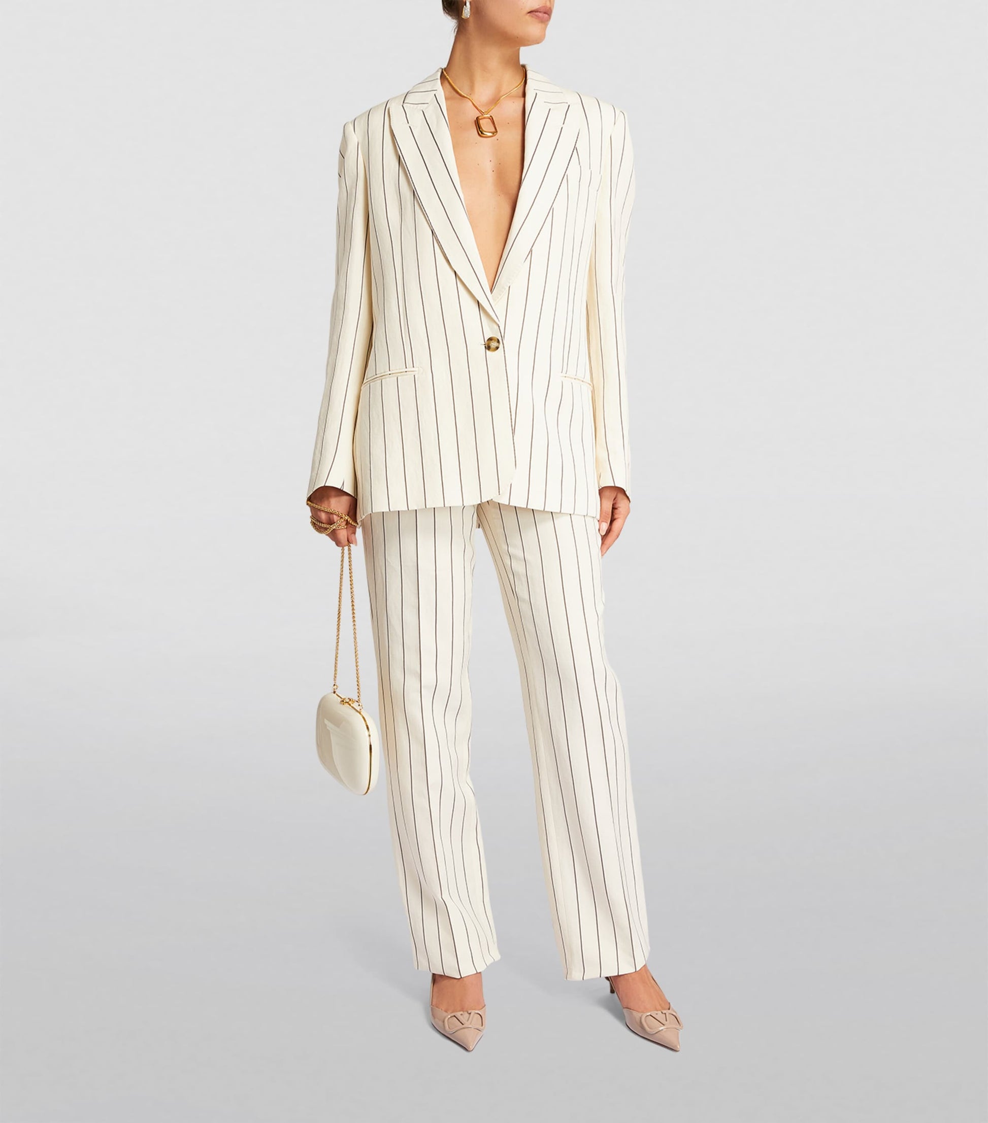 Valentino Garavani Nude Slingback Logo Heels 40