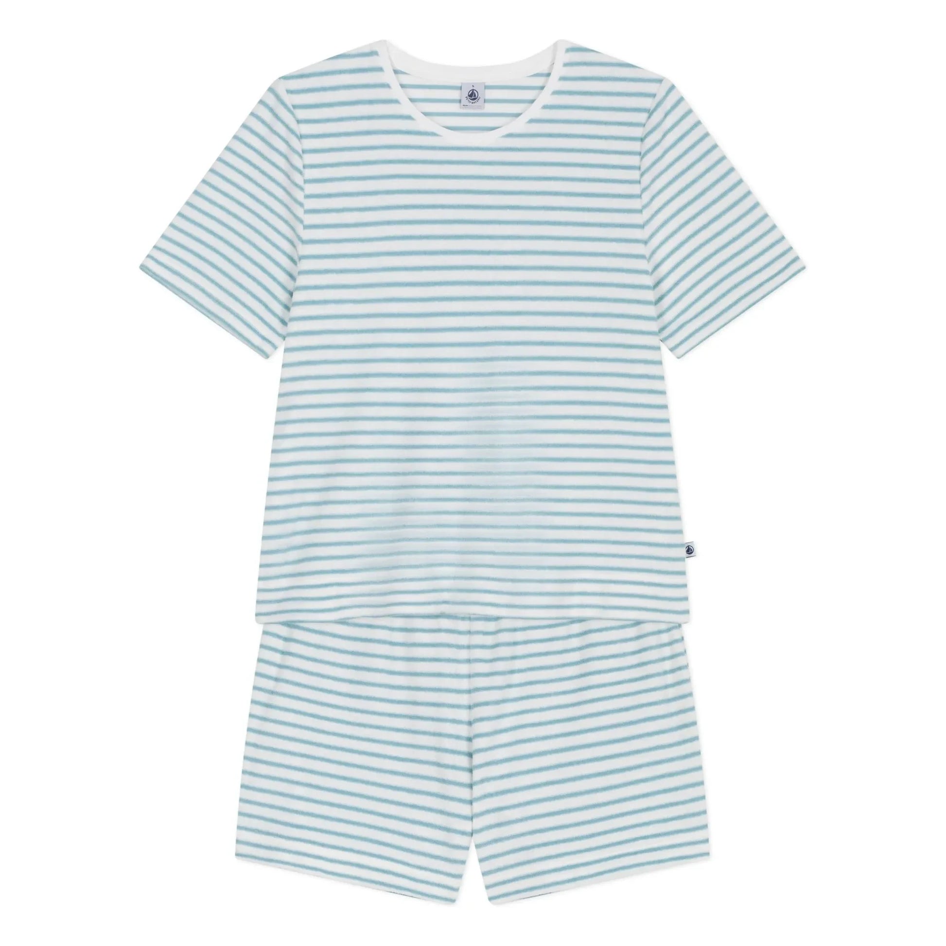 Petit Bateau - Striped Towelling Pyjama Shorts | Turquoise