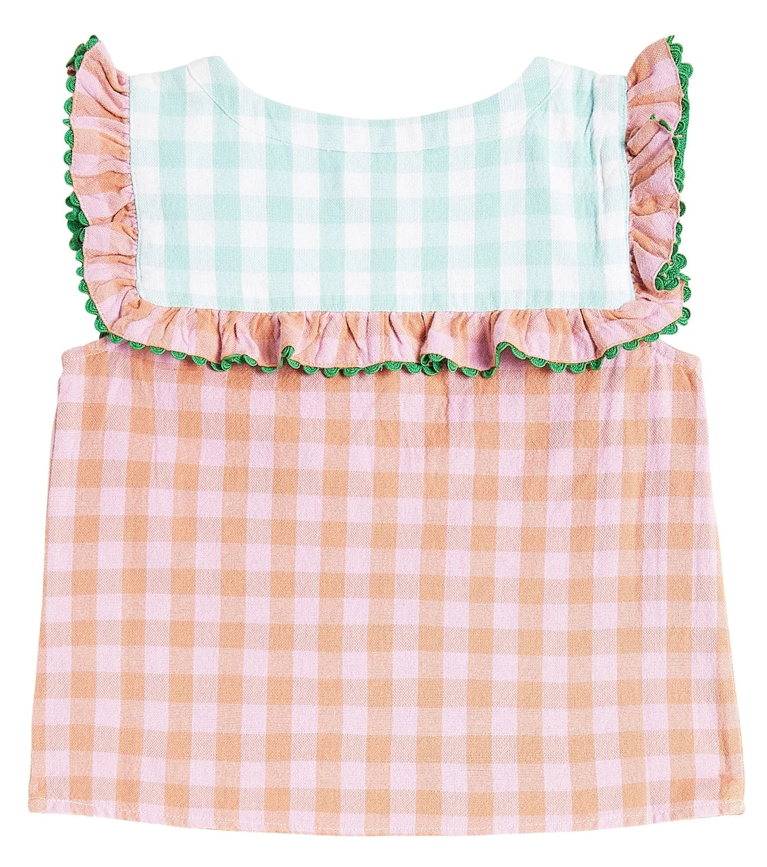 Stella McCartney Kids - Gingham ruffled cotton top