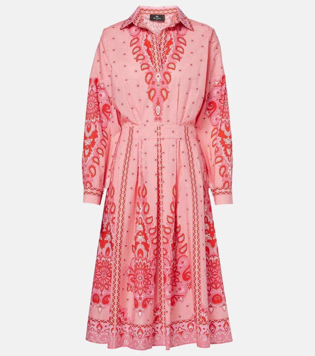 Etro - فستان ميدي من مزيج القطن المطبوع