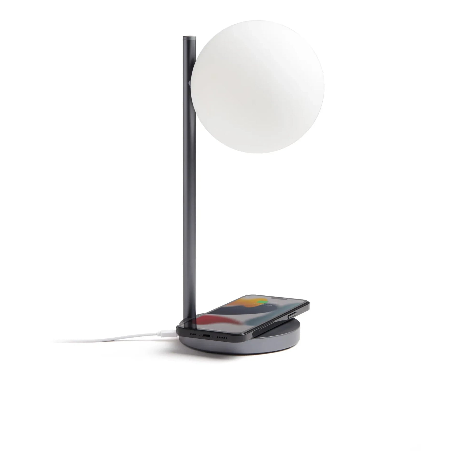 Lexon - Bubble LED desk lamp and charging stand | Steel Grey