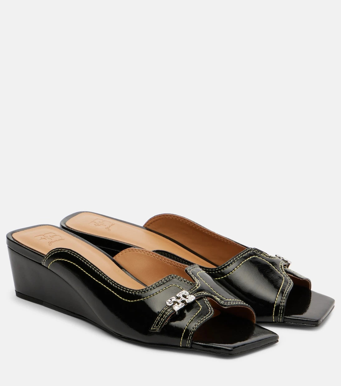 Ganni - Butterfly wedge mules