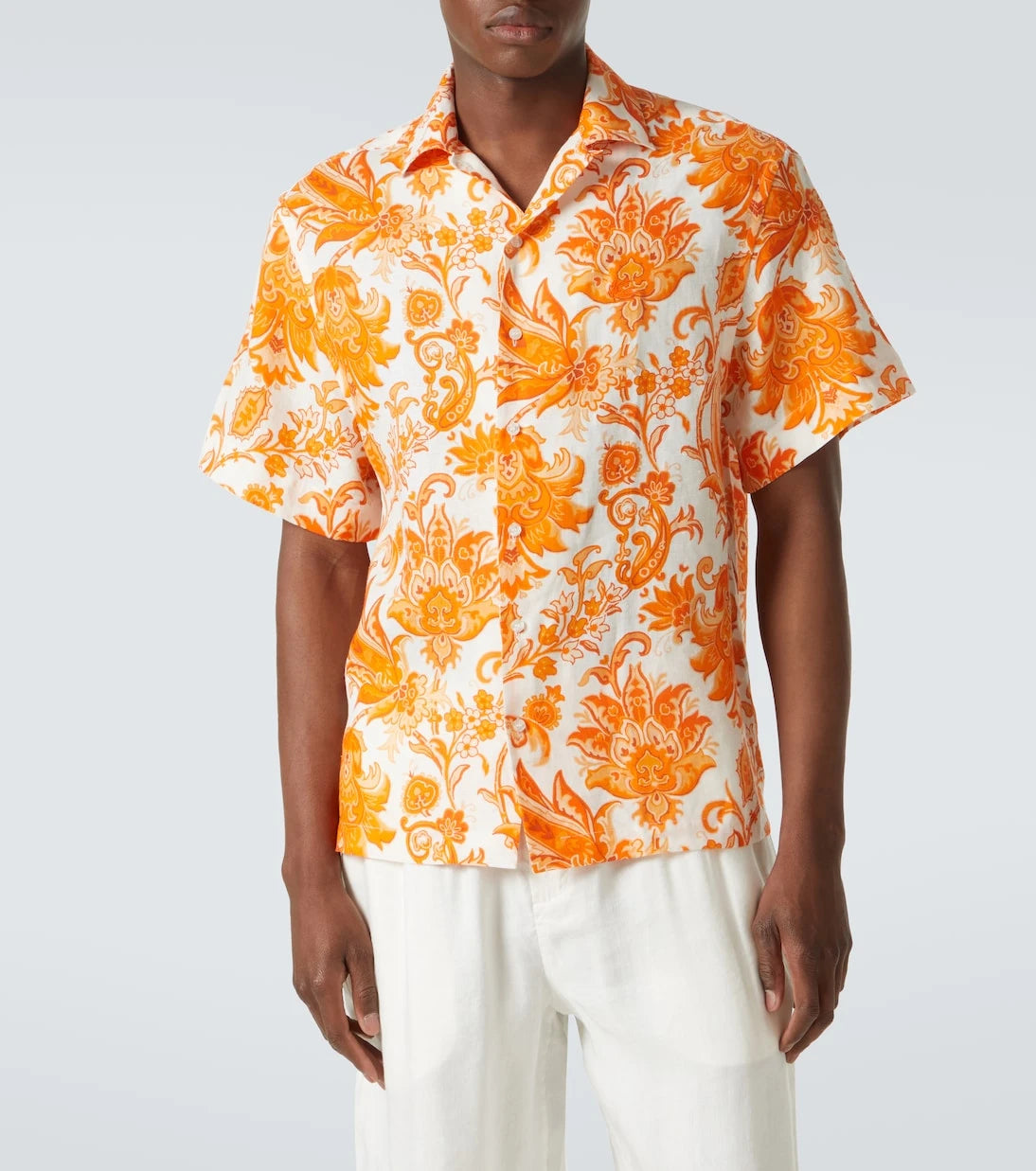 Etro - Paisley linen bowling shirt