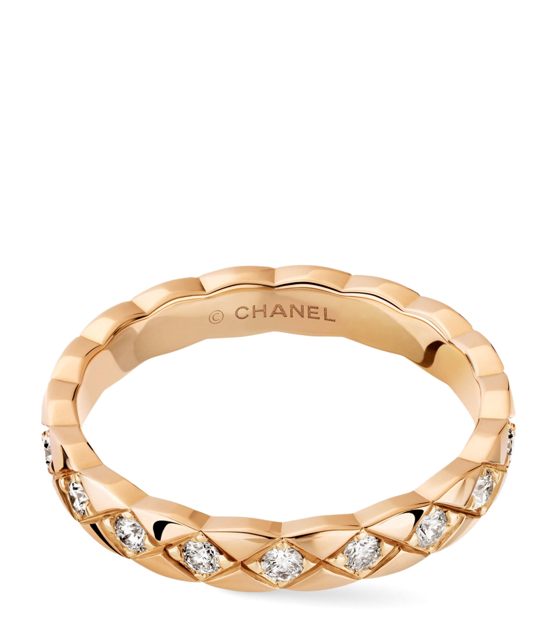 CHANEL Beige Gold and Diamond Coco Crush Ring