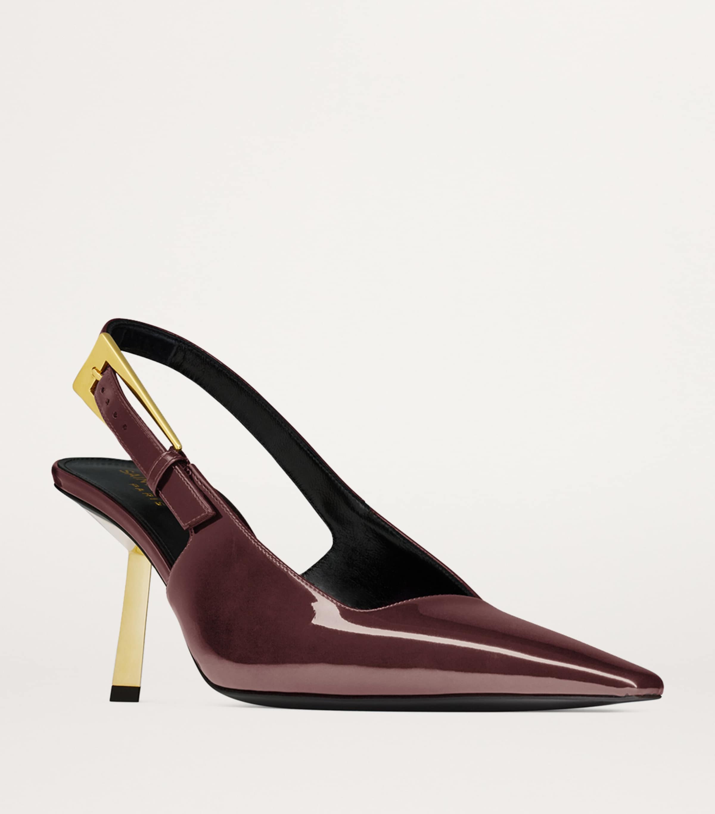 Saint Laurent Patent Leather Lee Slingback Pumps 75