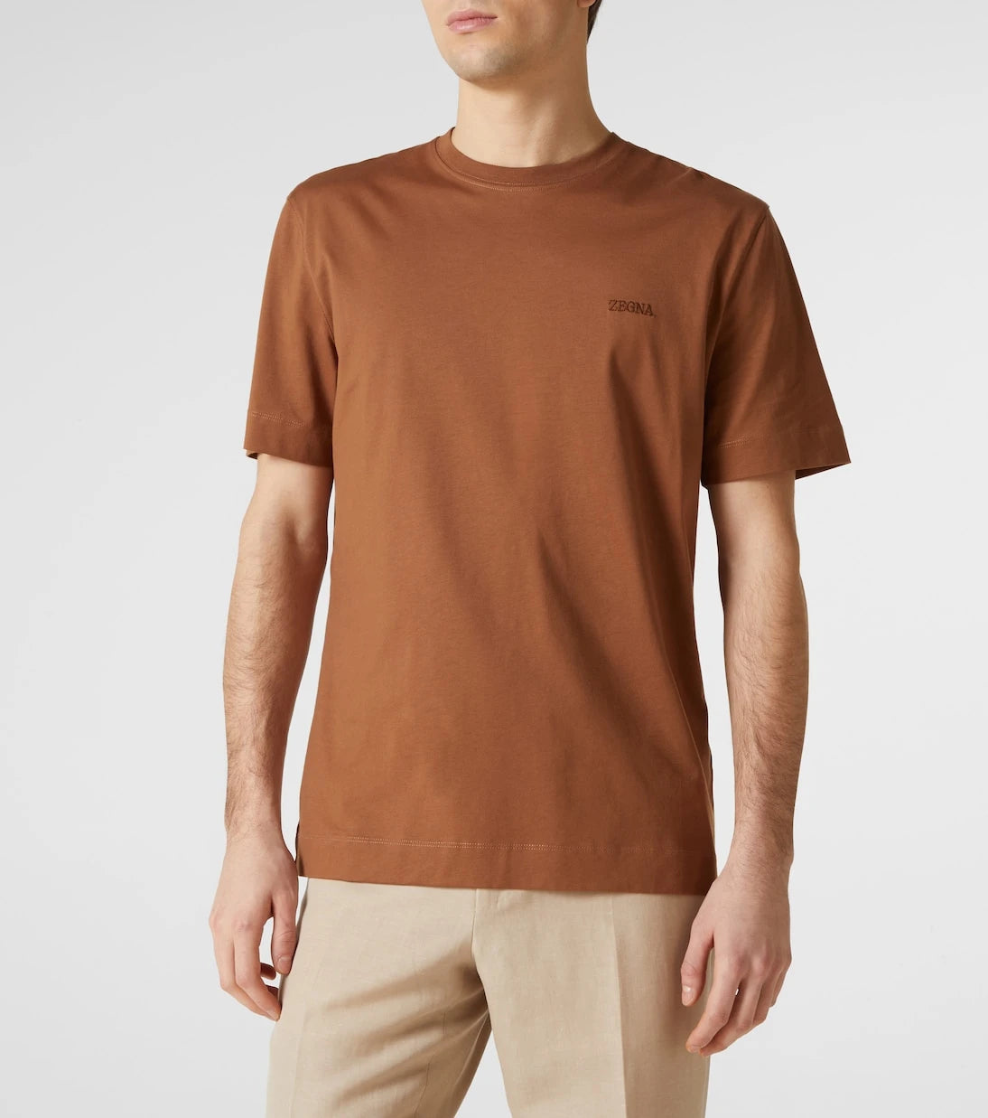Zegna - Logo embroidered cotton jersey T-shirt