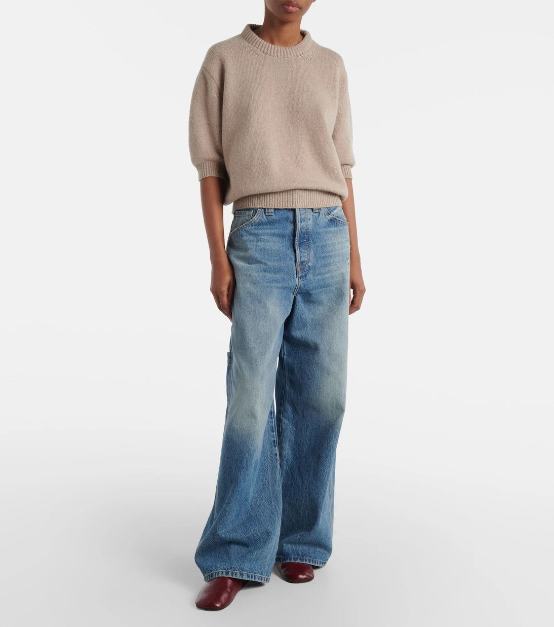 Khaite - Banks leather slip-on shoes