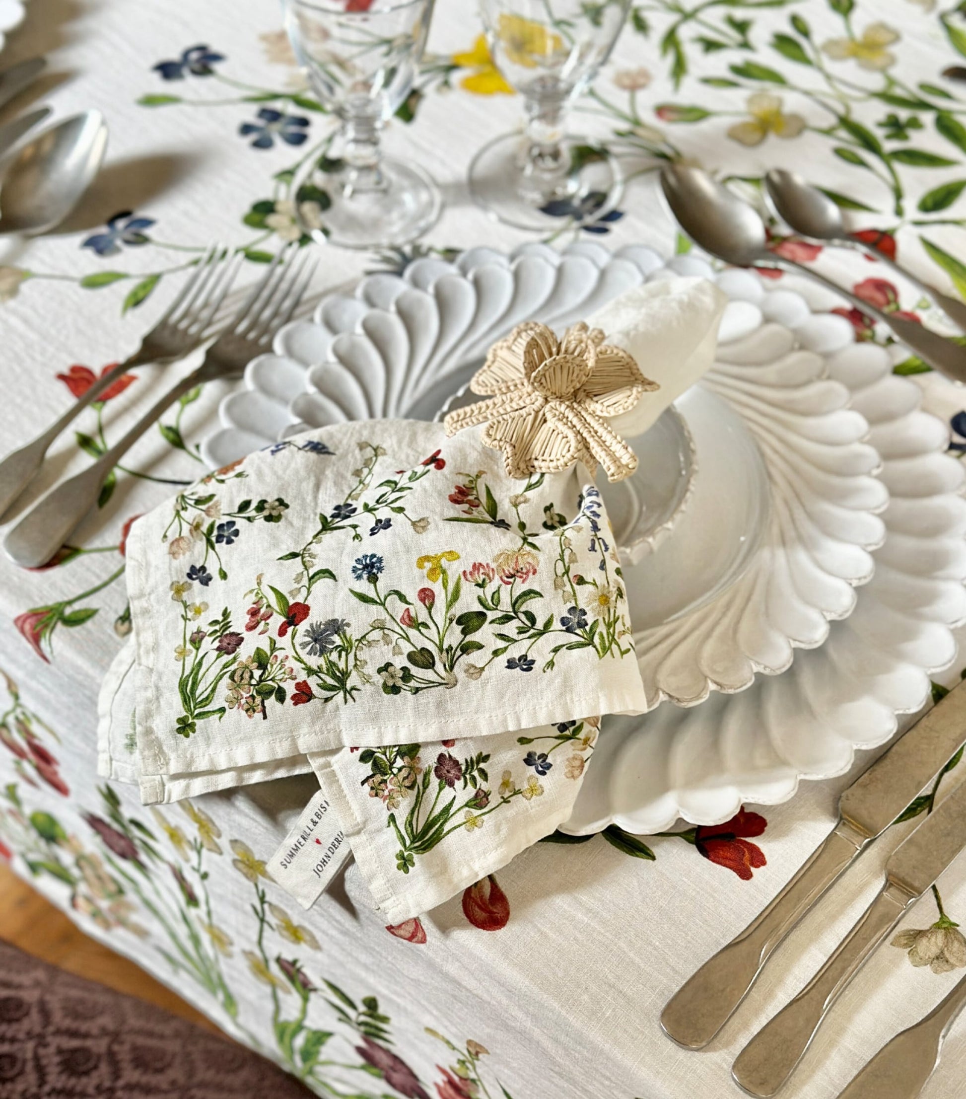 Summerill & Bishop Linen Botanical Wildflower Napkin (50cm x 50cm)