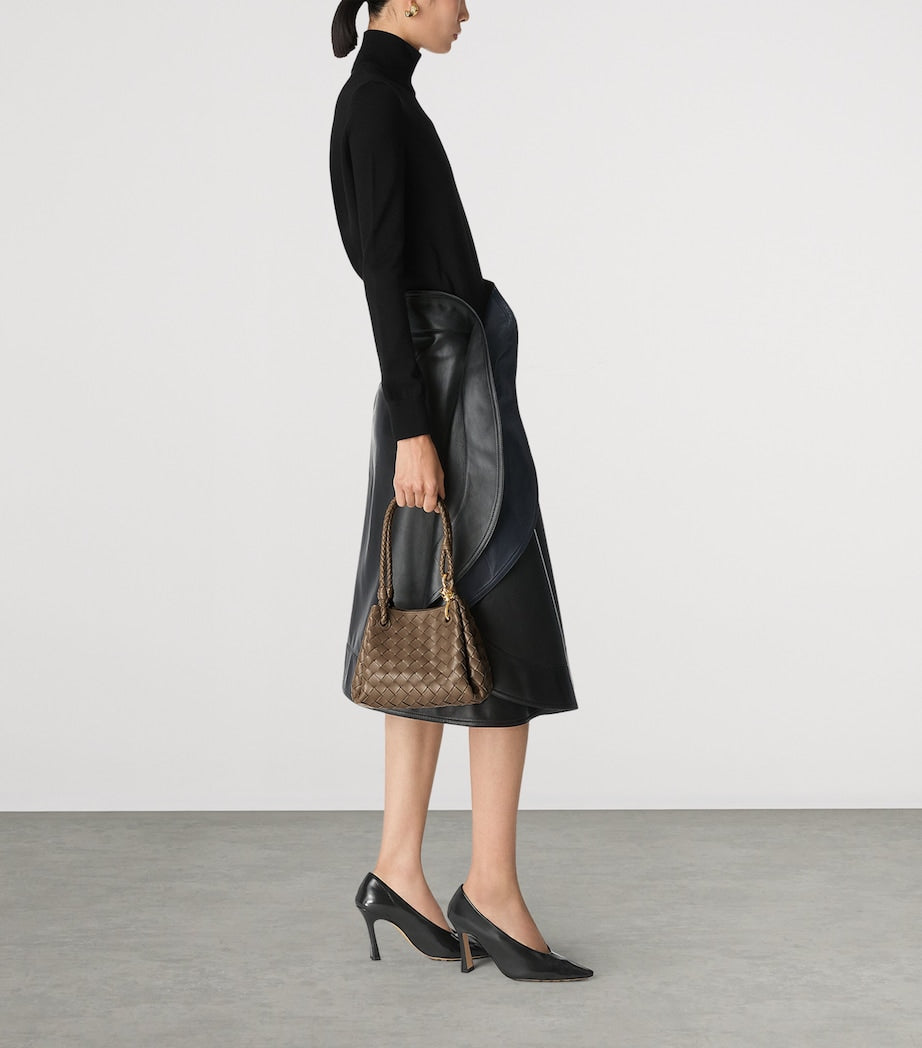 Small Leather Intrecciato Parachute Shoulder Bag