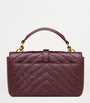 Saint Laurent Burgundy Leather College Top-Handle Bag