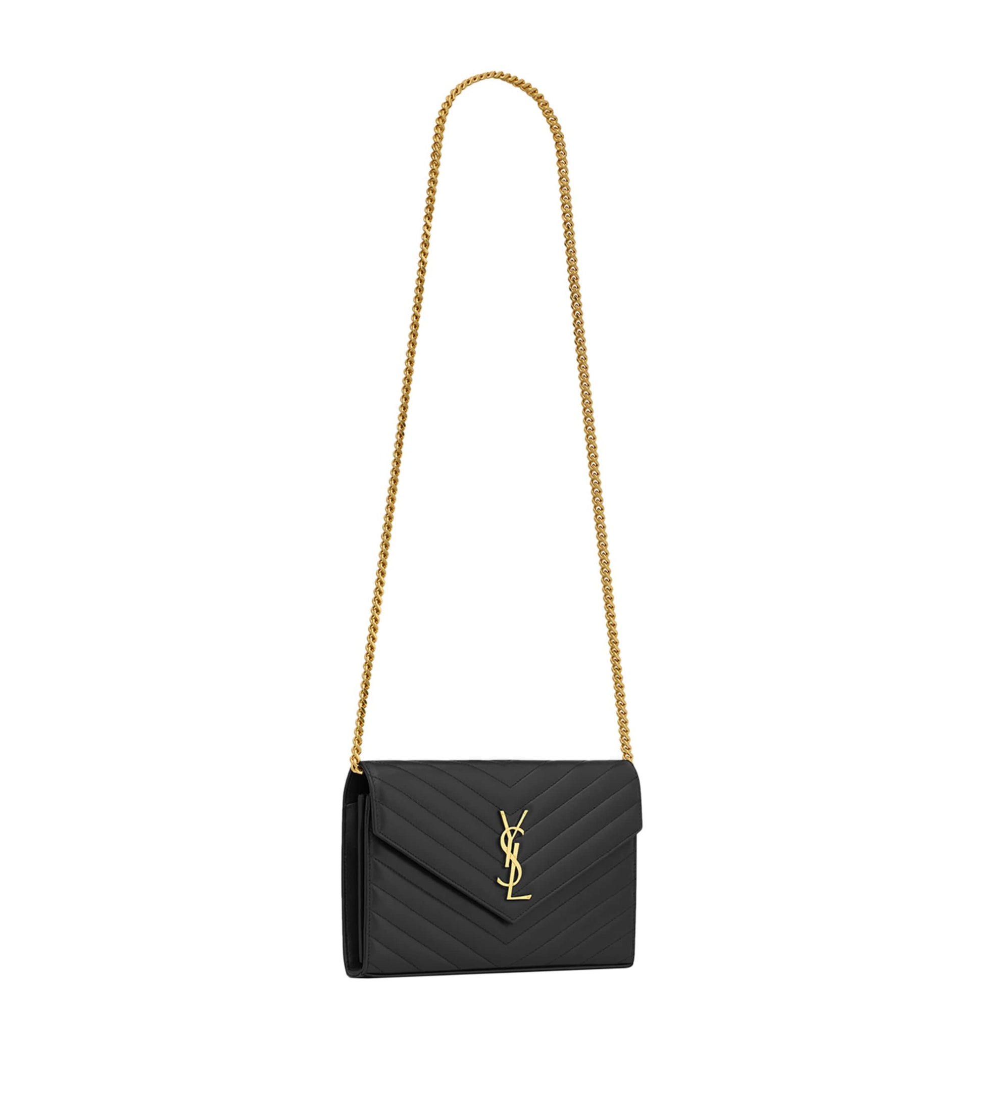 Black Monogram Matelassé Envelope Wallet Bag