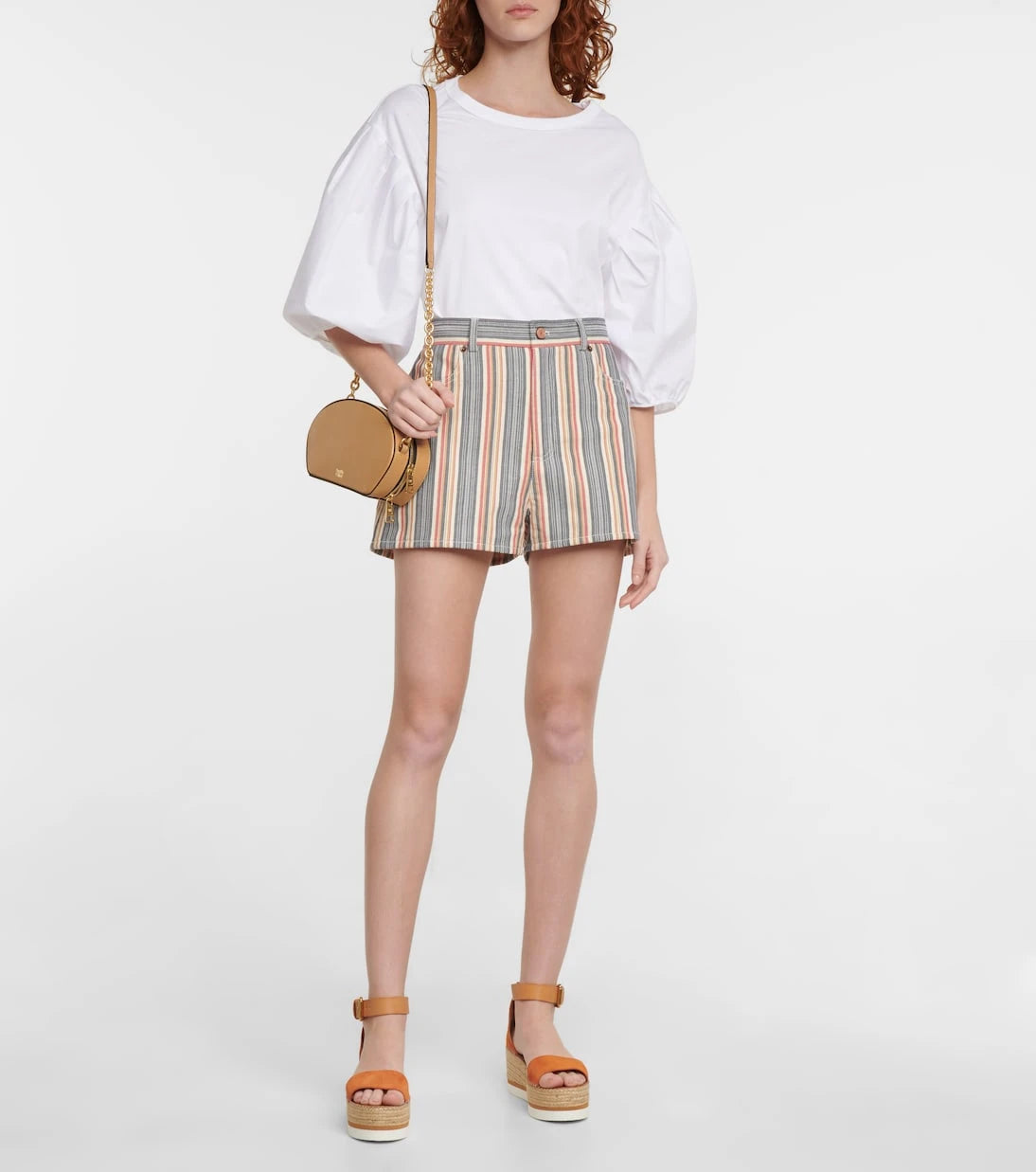See By Chloé - شورت جينز مخطط