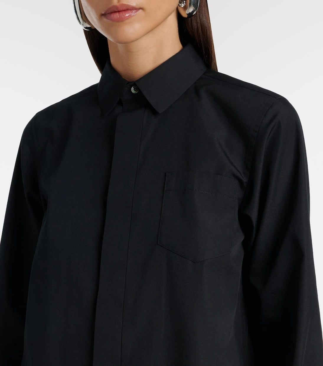 Sacai - فستان قميص بوبلين